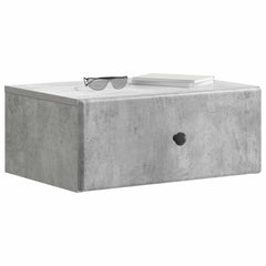 vidaXL Wall-Mounted Bedside Cabinet 2 pcs Concrete Grey 3