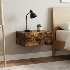 vidaXL Wall-Mounted Bedside Cabinet 2 pcs Smoked Oak 49 x 34.5 x 20 cm 1