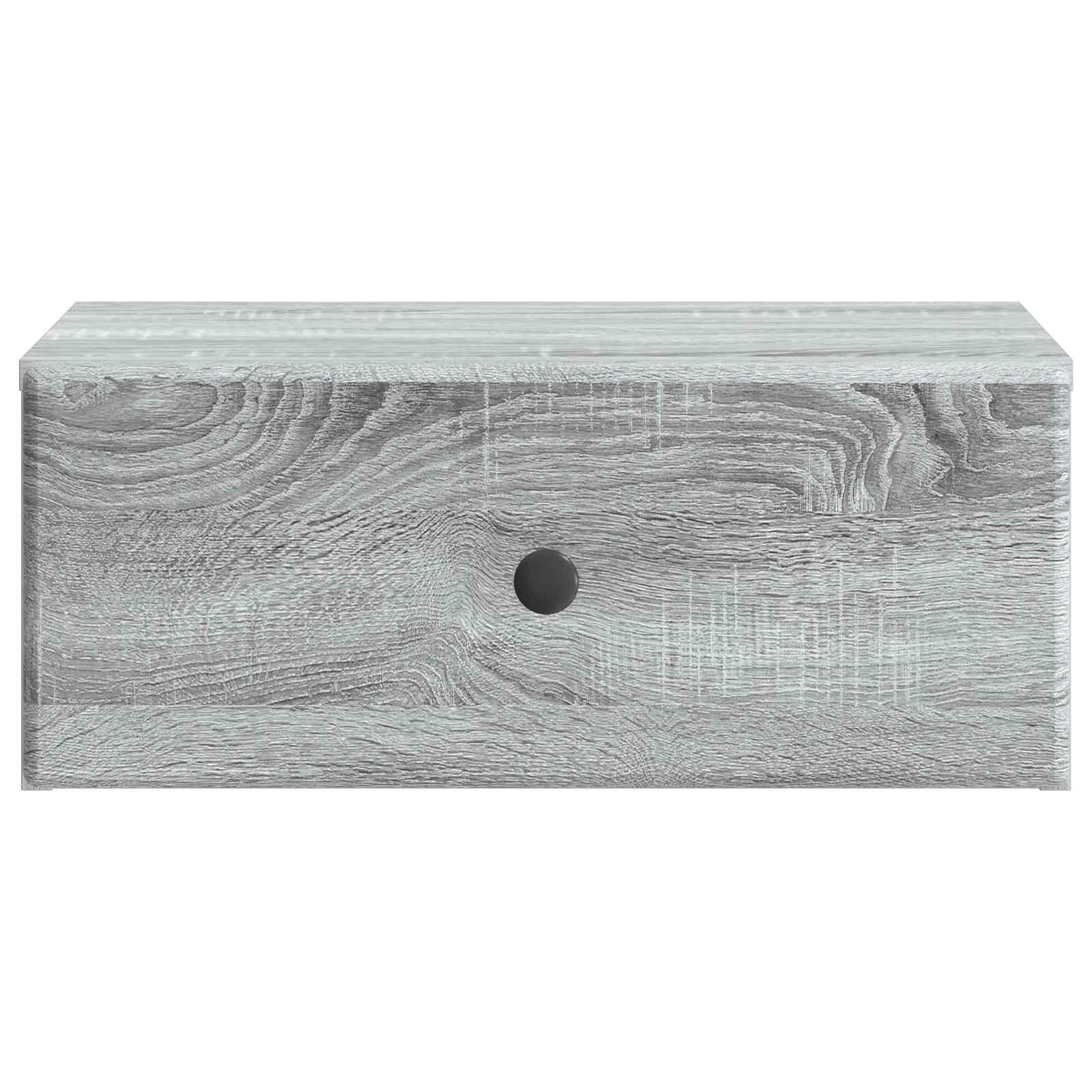 vidaXL Wall-Mounted Bedside Cabinet Grey Sonoma 49 x 34.5 x 20 cm 5