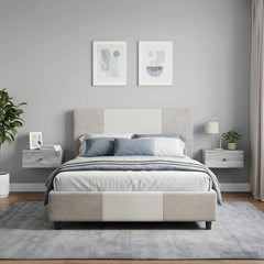 vidaXL Wall-Mounted Bedside Cabinet 2 pcs Grey Sonoma 4