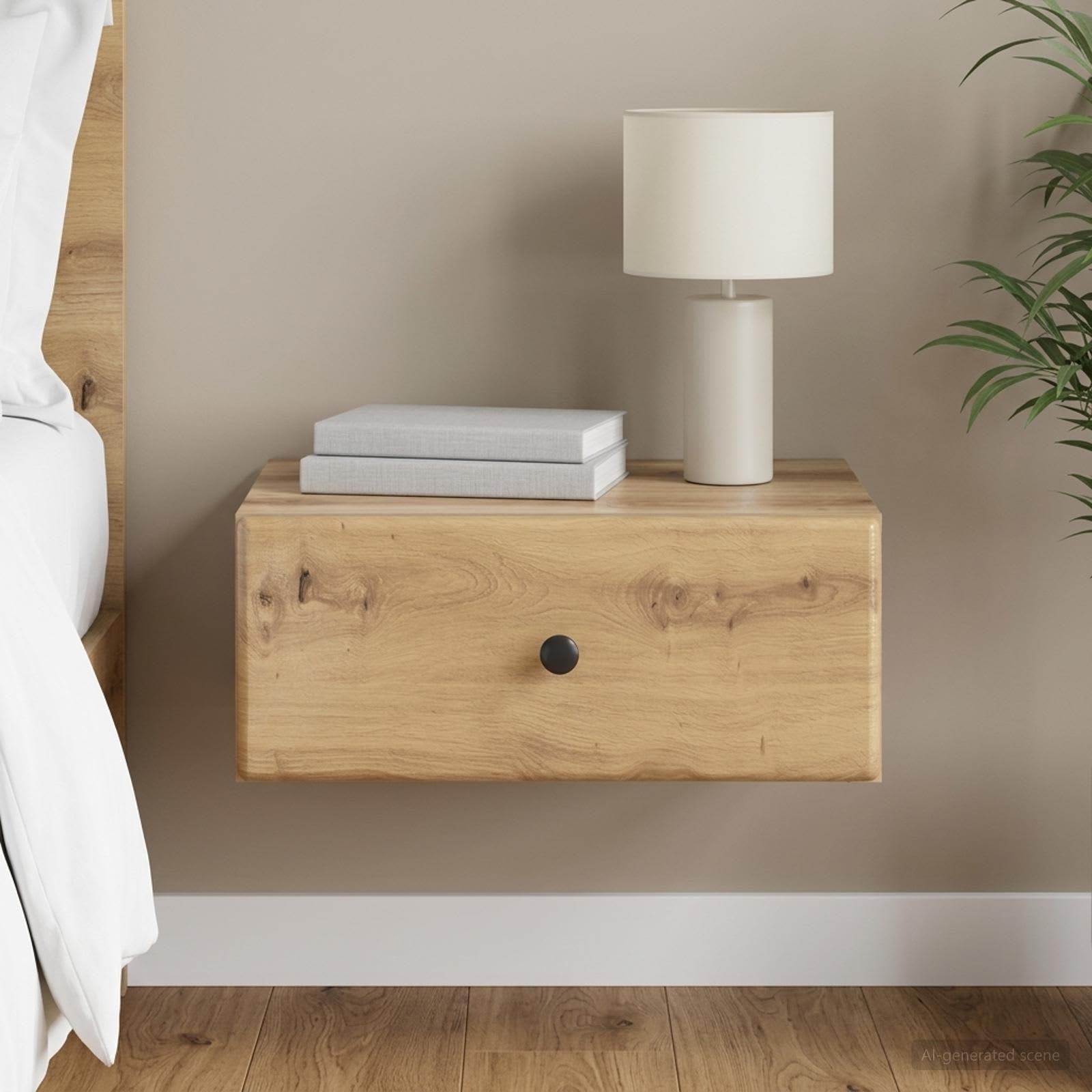 vidaXL Wall-Mounted Bedside Cabinet Artisan Oak 49 x 34.5 x 20 cm 1