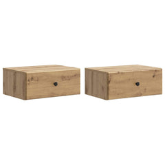 vidaXL Wall-Mounted Bedside Cabinet 2 pcs Artisan Oak 2