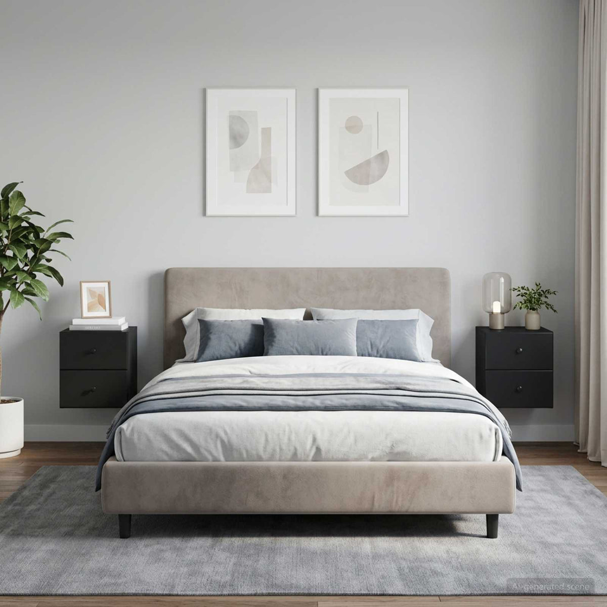 vidaXL Wall-Mounted Bedside Cabinet 34.5 x 33 x 40 cm