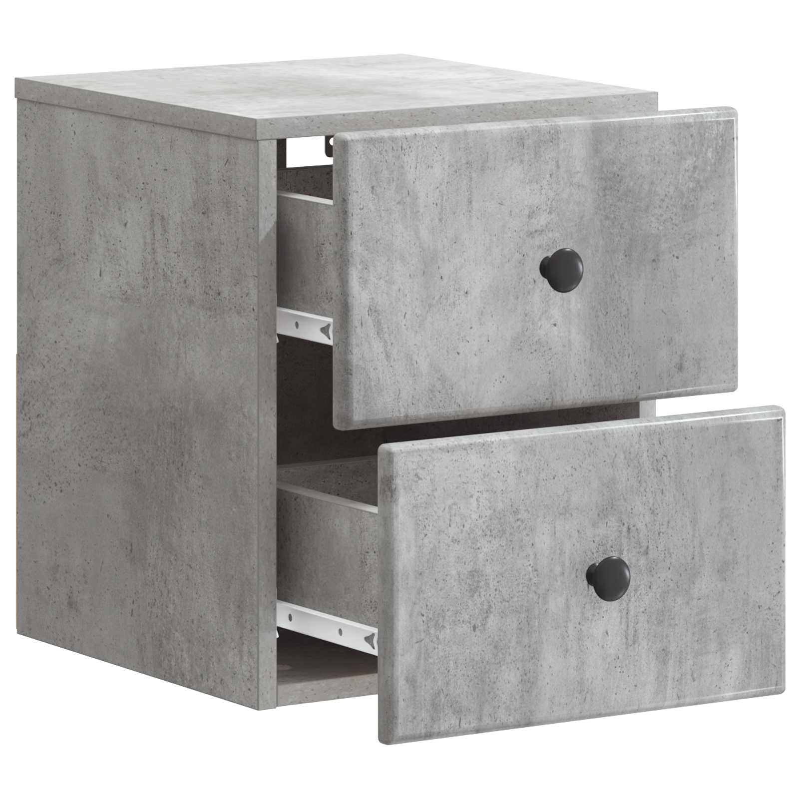 vidaXL Wall-Mounted Bedside Cabinet Concrete Grey 34.5 x 33 x 40 cm 4