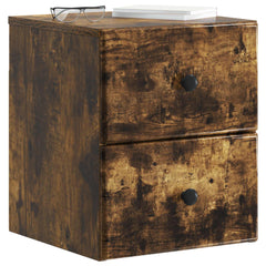 vidaXL Wall-Mounted Bedside Cabinet Smoked Oak 34.5 x 33 x 40 cm 3