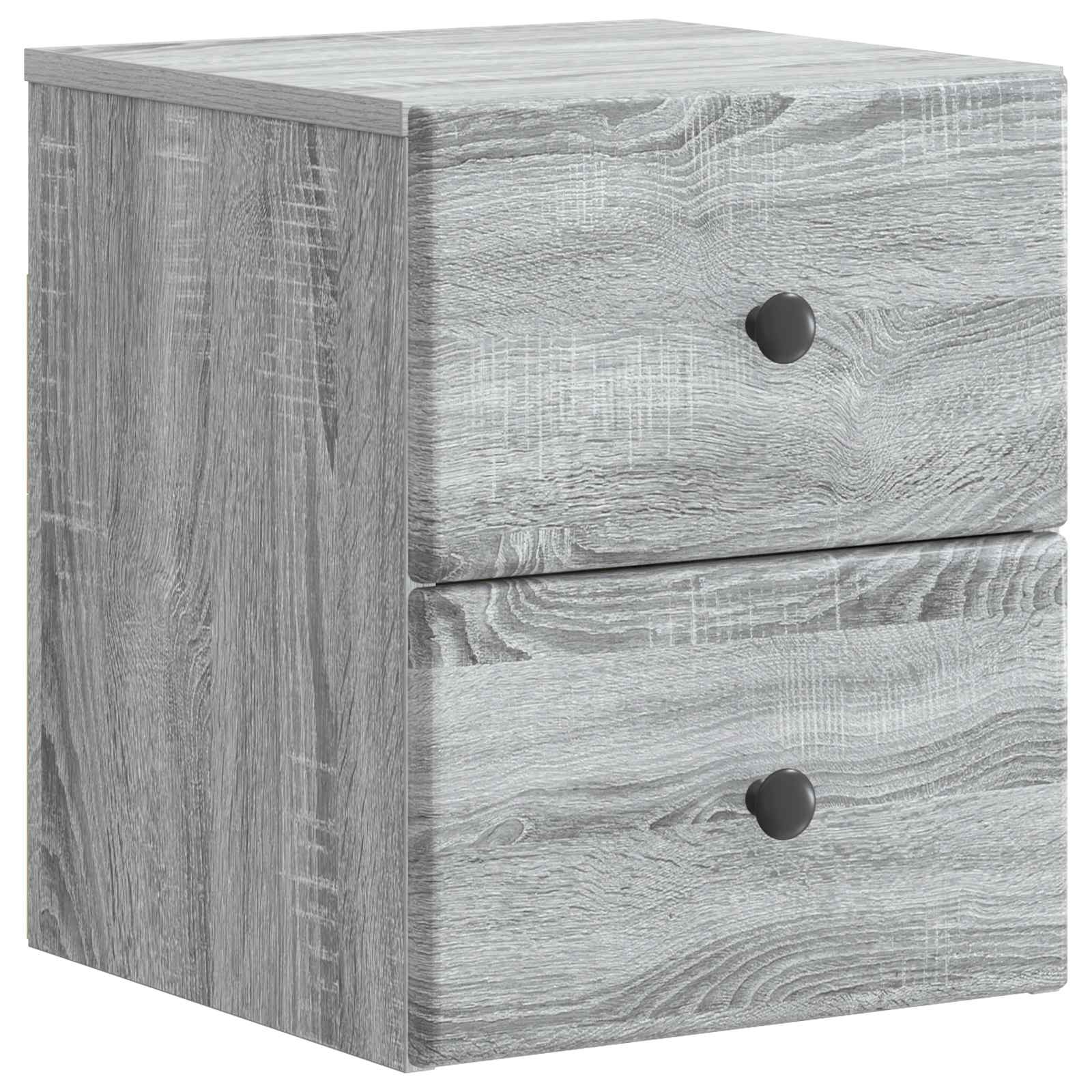 vidaXL Wall-Mounted Bedside Cabinet Grey Sonoma 34.5 x 33 x 40 cm 2