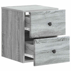 vidaXL Wall-Mounted Bedside Cabinet Grey Sonoma 34.5 x 33 x 40 cm 4
