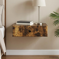 vidaXL Wall-Mounted Side Table Smoked Oak 59 x 34.5 x 17 cm 1