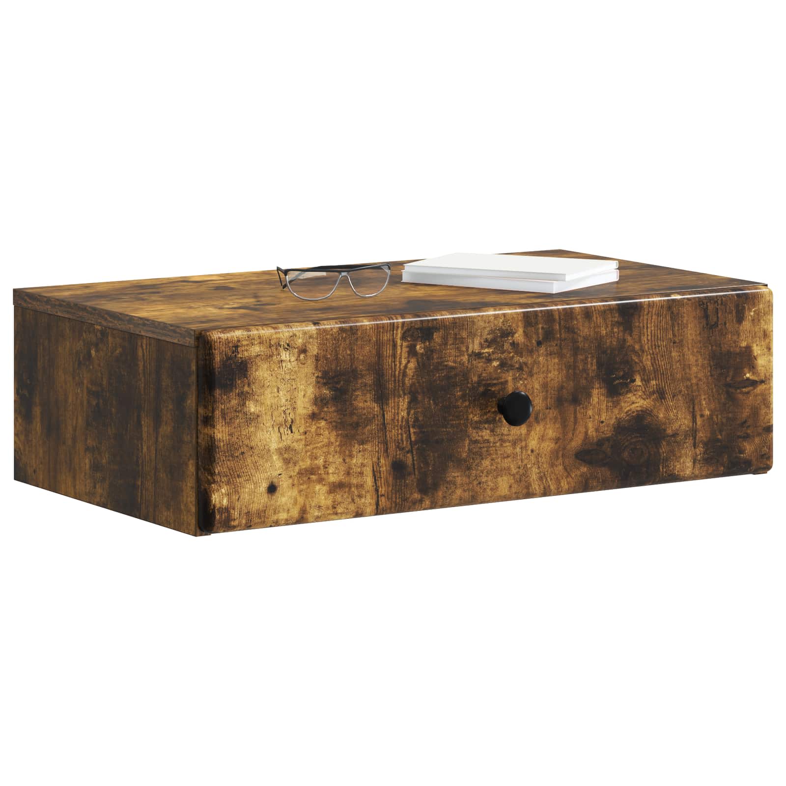 vidaXL Wall-Mounted Side Table Smoked Oak 59 x 34.5 x 17 cm 3