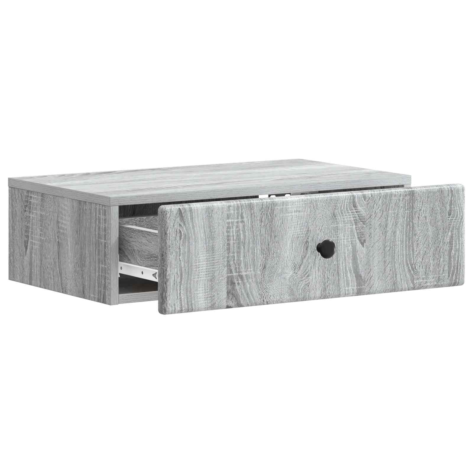 vidaXL Wall-Mounted Side Table Grey Sonoma 59 x 34.5 x 17 cm 4
