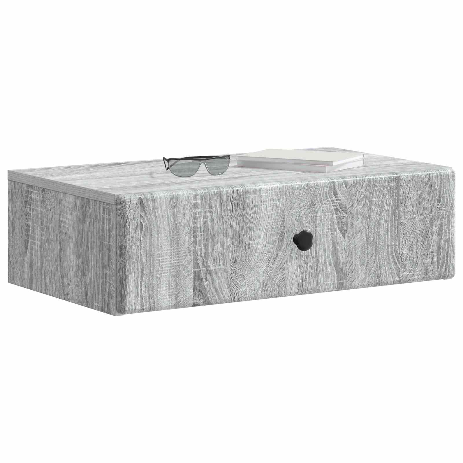 vidaXL Wall-Mounted Side Table Grey Sonoma 59 x 34.5 x 17 cm 3