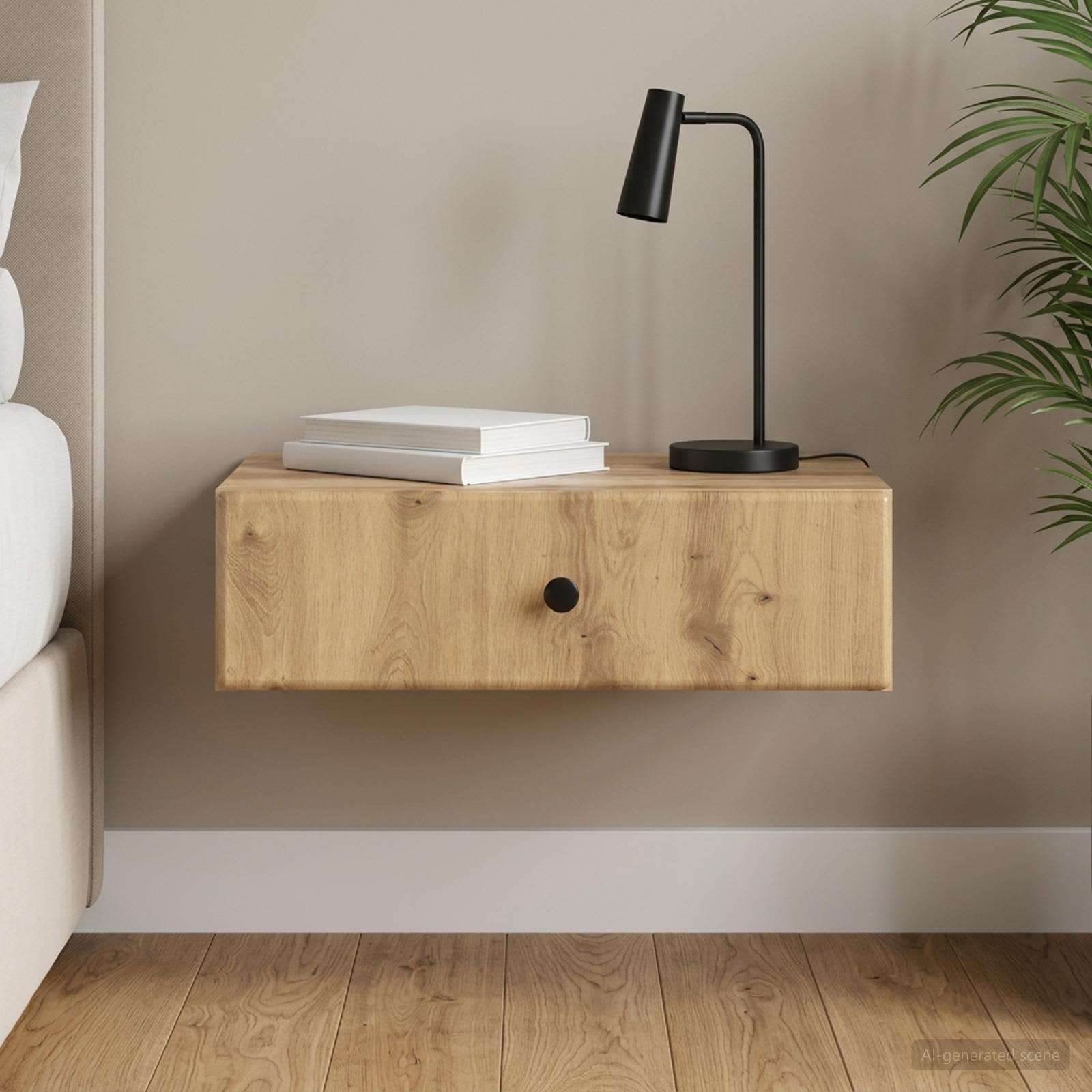 vidaXL Wall-Mounted Side Table 59 x 34.5 x 17 cm Engineered Wood 1