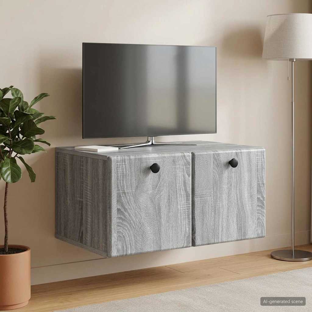 Wall-Mounted TV Cabinet 59.5 x 41 x 30 cm Grey sonoma