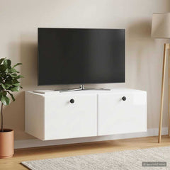 vidaXL Wall-Mounted TV Cabinet 78.5 x 41 x 30 cm High Gloss White 1