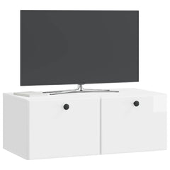 vidaXL Wall-Mounted TV Cabinet 78.5 x 41 x 30 cm High Gloss White 3