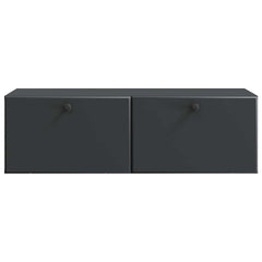 vidaXL Wall-Mounted TV Cabinet 98 x 41 x 30 cm Black Engineered Wood 6