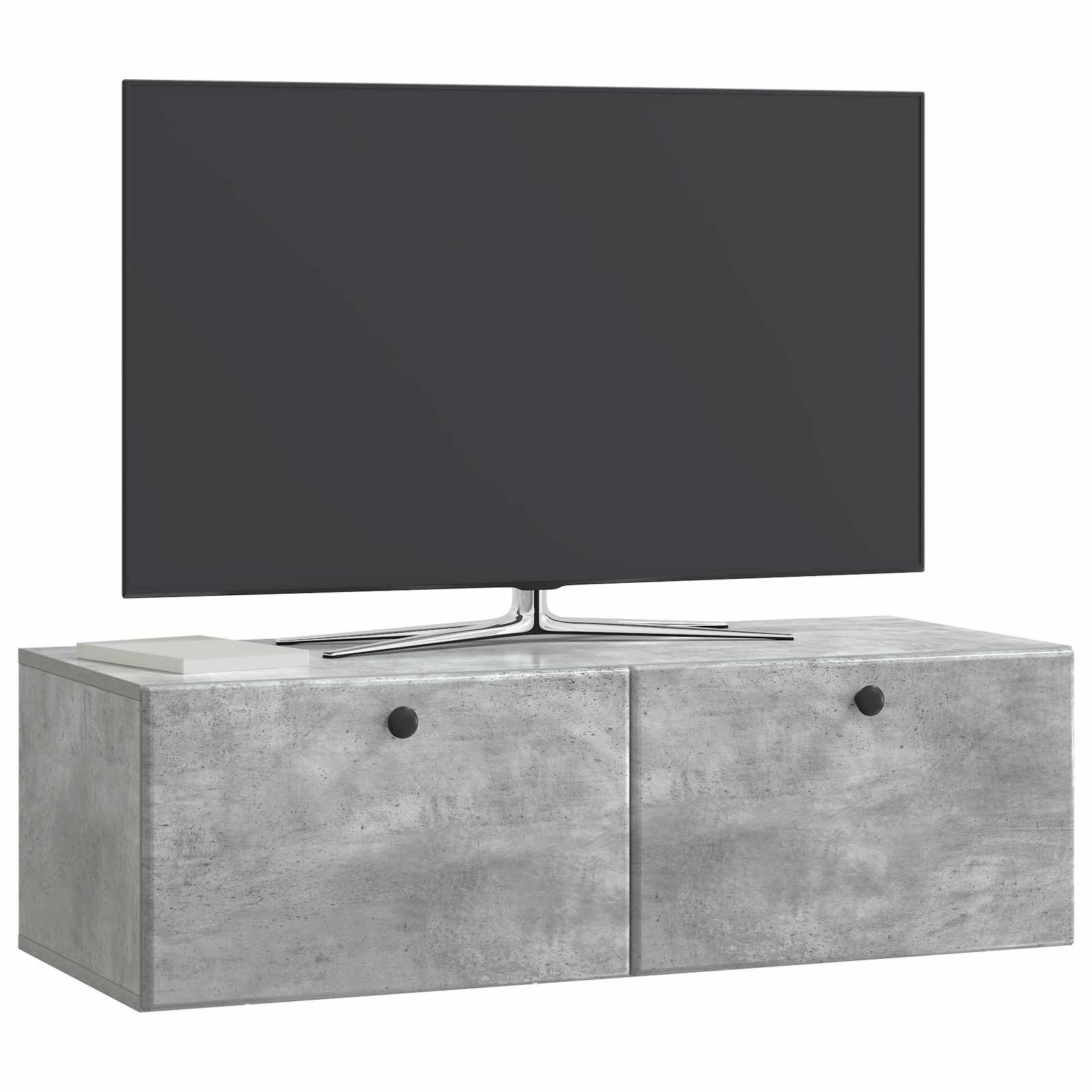 vidaXL Wall-Mounted TV Cabinet 98 x 41 x 30 cm Concrete Grey 3