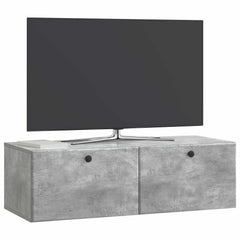 vidaXL Wall-Mounted TV Cabinet 98 x 41 x 30 cm Concrete Grey 3