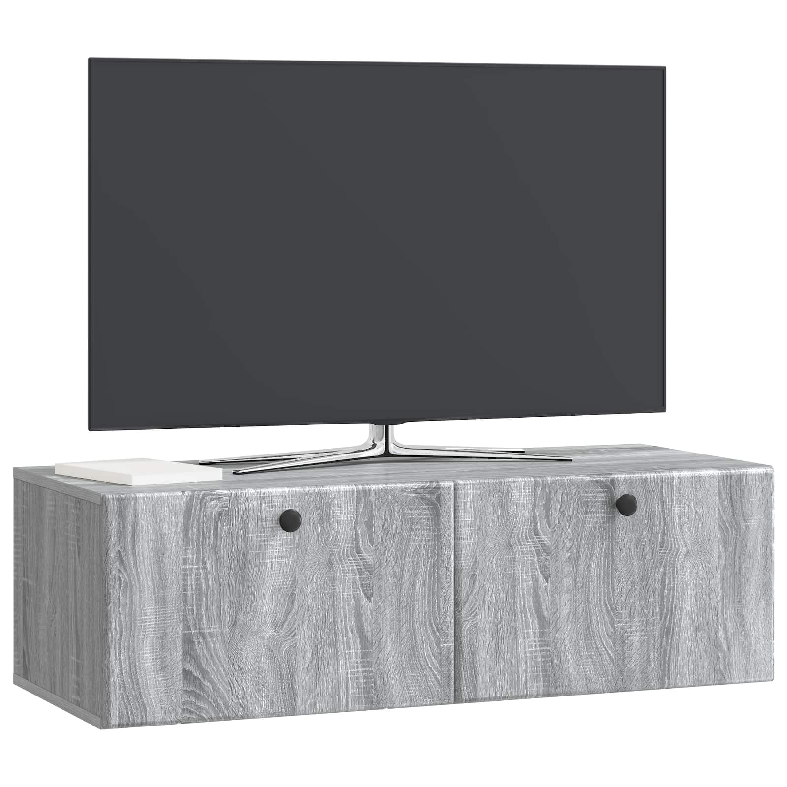 vidaXL Wall-Mounted TV Cabinet 98 x 41 x 30 cm Grey Sonoma 3