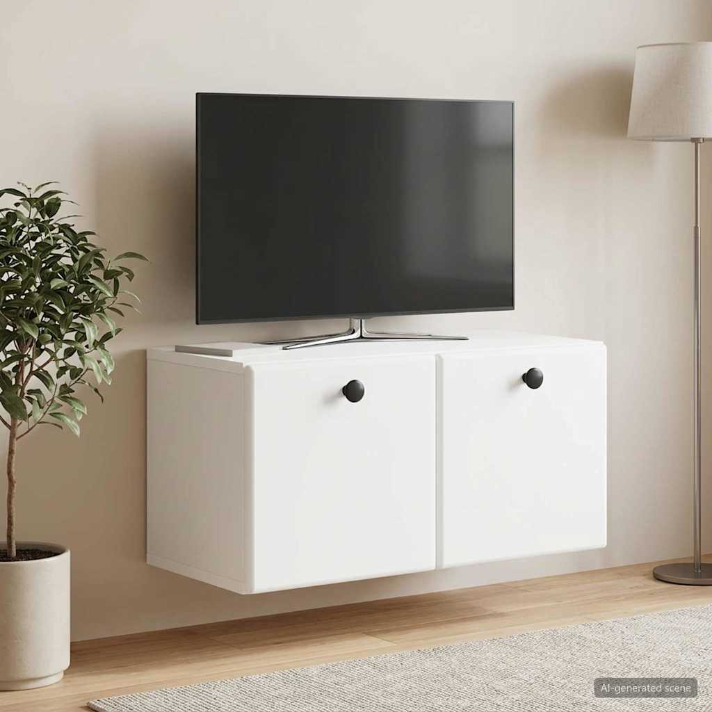 vidaXL Wall-Mounted TV Cabinet 59.5 x 31 x 30 cm White Engineered Wood 1