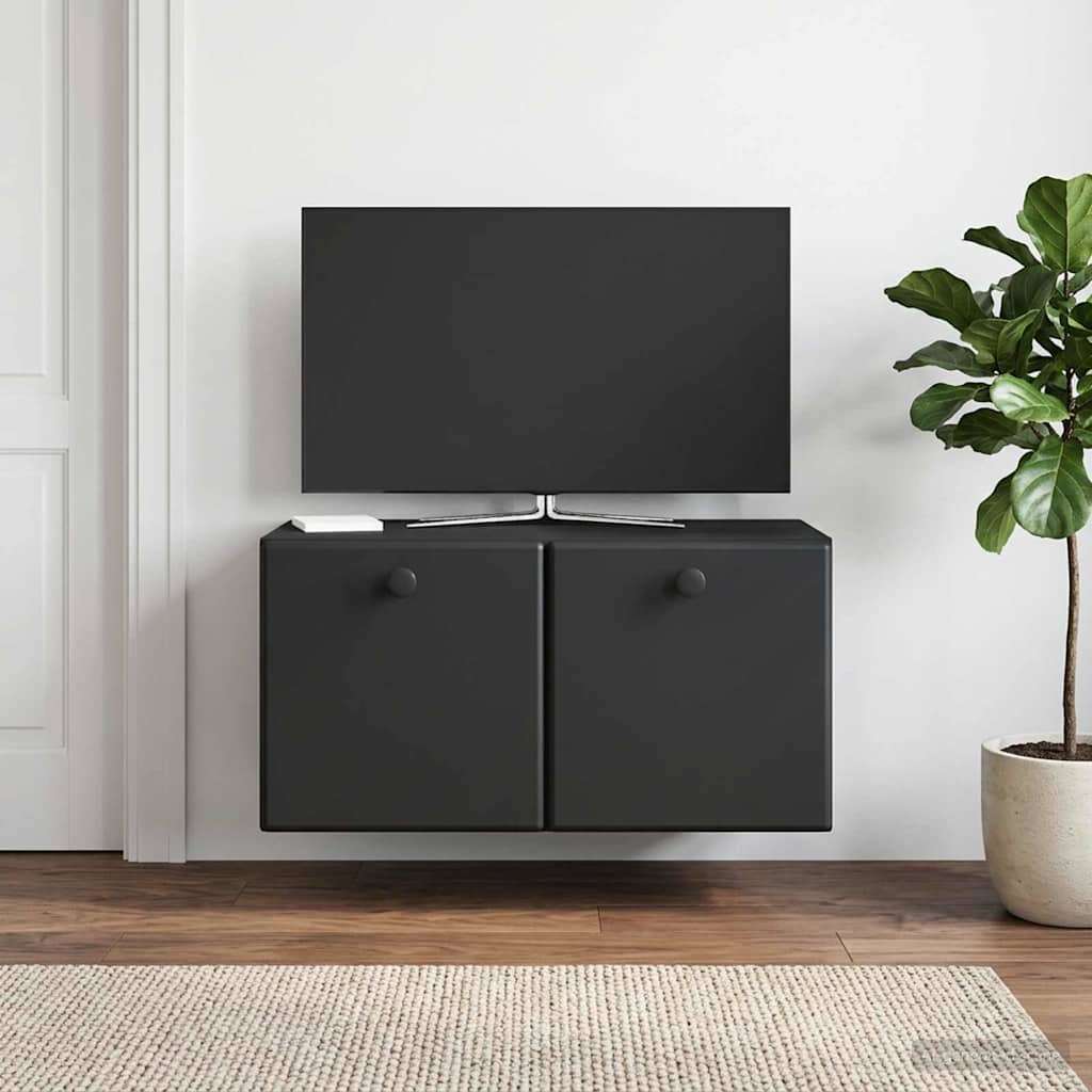 vidaXL Wall-Mounted TV Cabinet 59.5 x 31 x 30 cm Black Engineered Wood 1