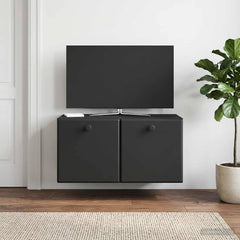 vidaXL Wall-Mounted TV Cabinet 59.5 x 31 x 30 cm Black Engineered Wood 1