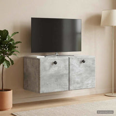 vidaXL Wall-Mounted TV Cabinet 59.5 x 31 x 30 cm Concrete Grey 1