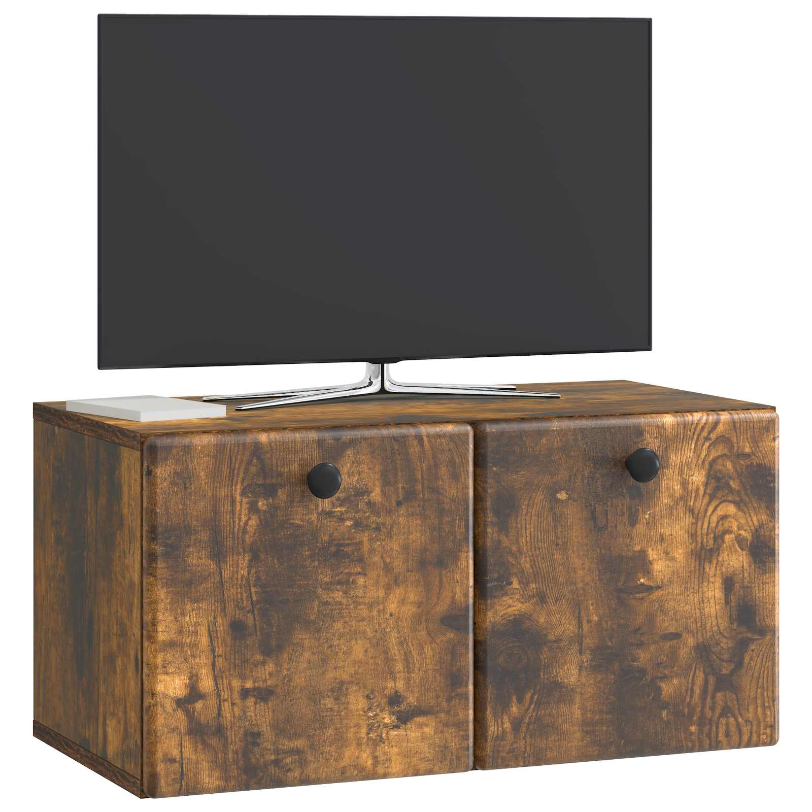 vidaXL Wall-Mounted TV Cabinet 59.5 x 31 x 30 cm Smoked Oak 3