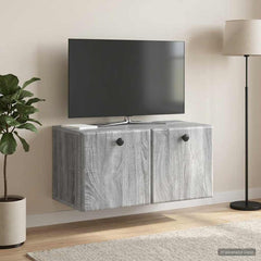 vidaXL Wall-Mounted TV Cabinet 59.5 x 31 x 30 cm Grey Sonoma 1