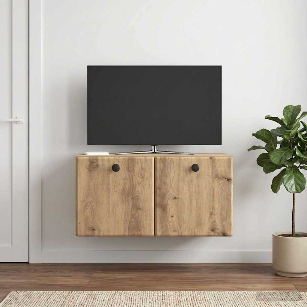 vidaXL Wall-Mounted TV Cabinet 59.5 x 31 x 30 cm Artisan Oak 4
