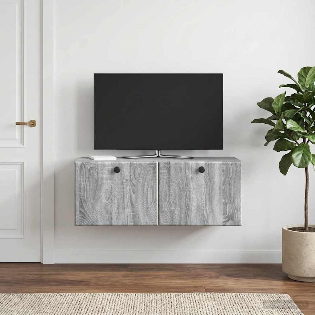 Wall-Mounted TV Cabinet 78.5 x 31 x 30 cm Grey sonoma