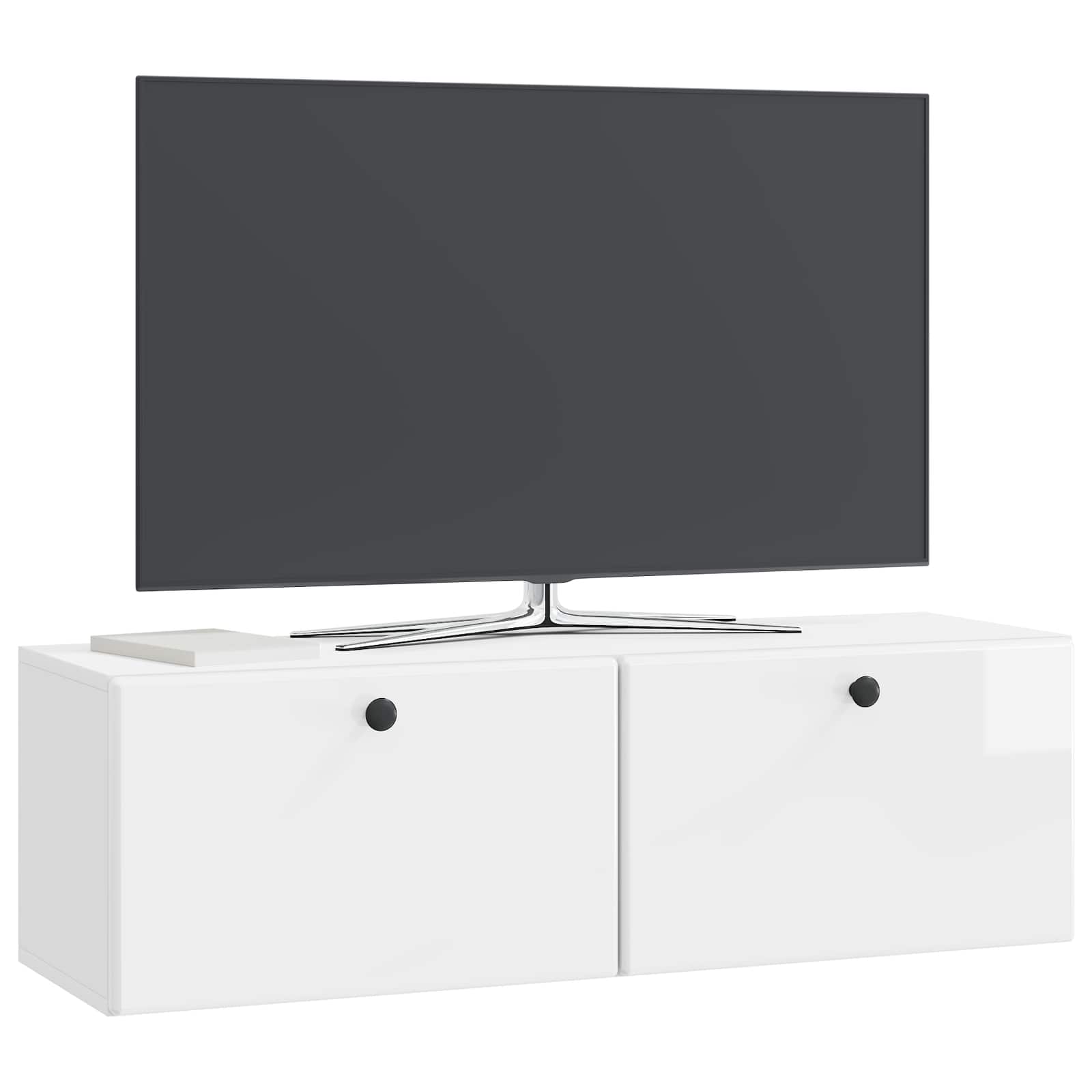 vidaXL Wall-Mounted TV Cabinet 98 x 31 x 30 cm High Gloss White 3
