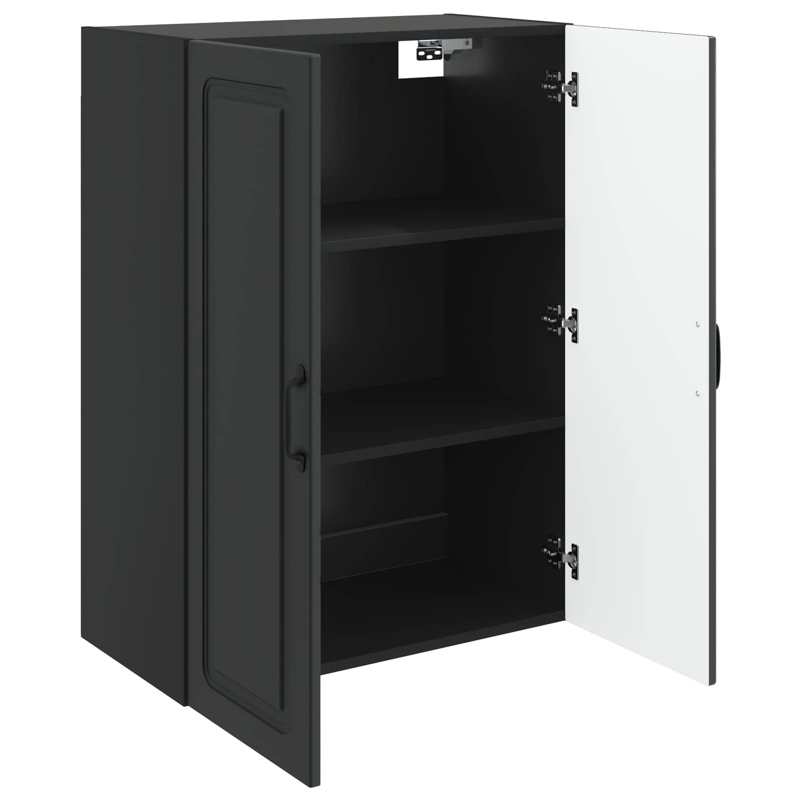 vidaXL Wall-Mounted Cabinet 66 x 34.5 x 90 cm Engineered Wood Black 3