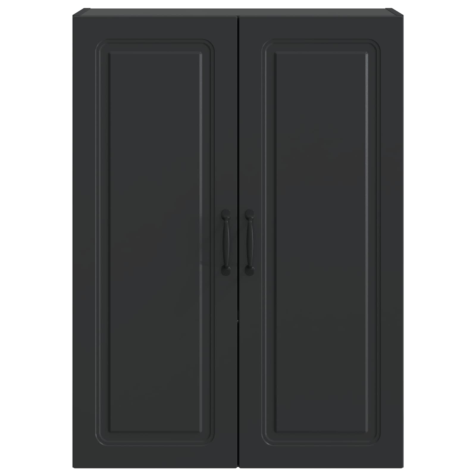 vidaXL Wall-Mounted Cabinet 66 x 34.5 x 90 cm Engineered Wood Black 4