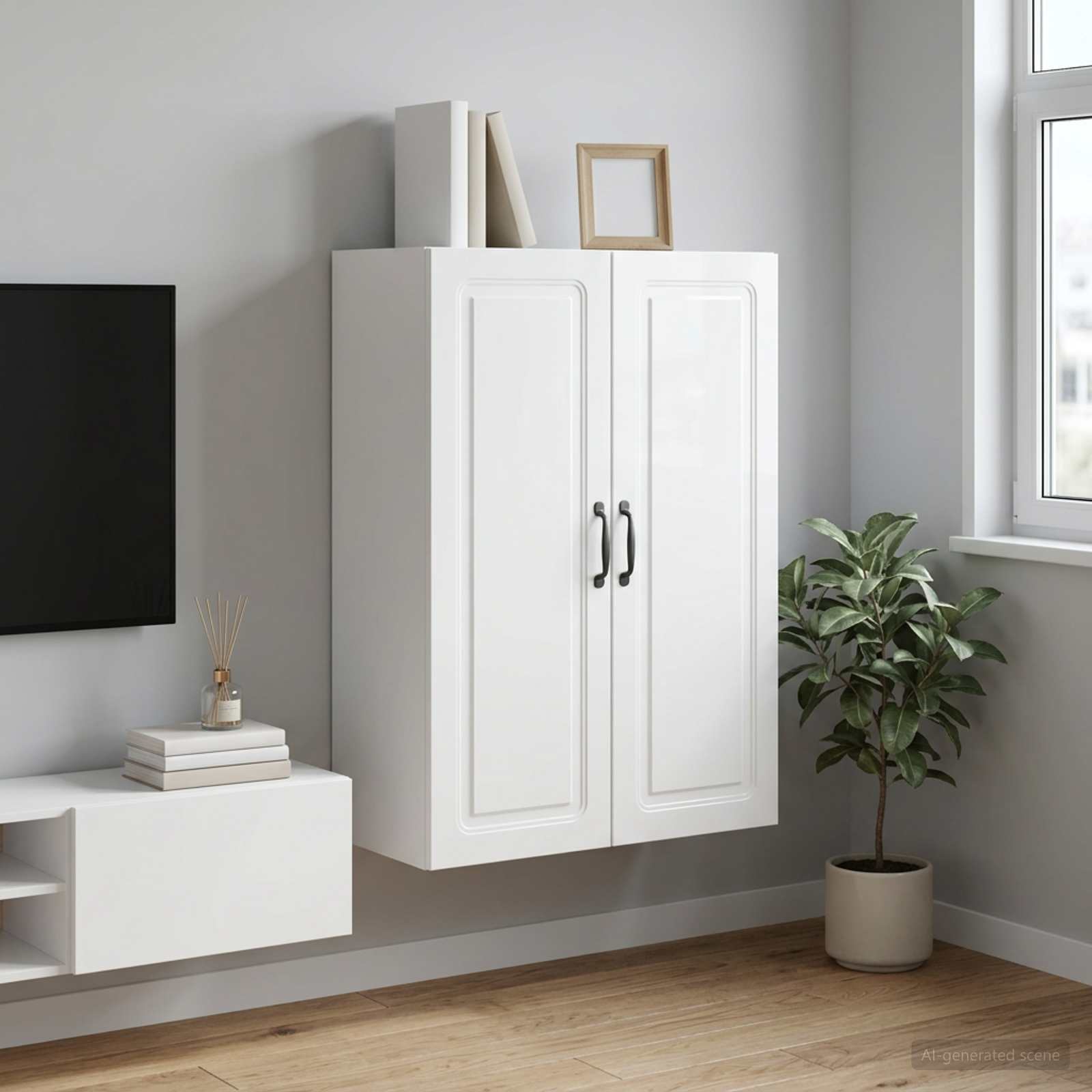 vidaXL Wall-Mounted Cabinet 66 x 34.5 x 90 cm Engineered Wood 1