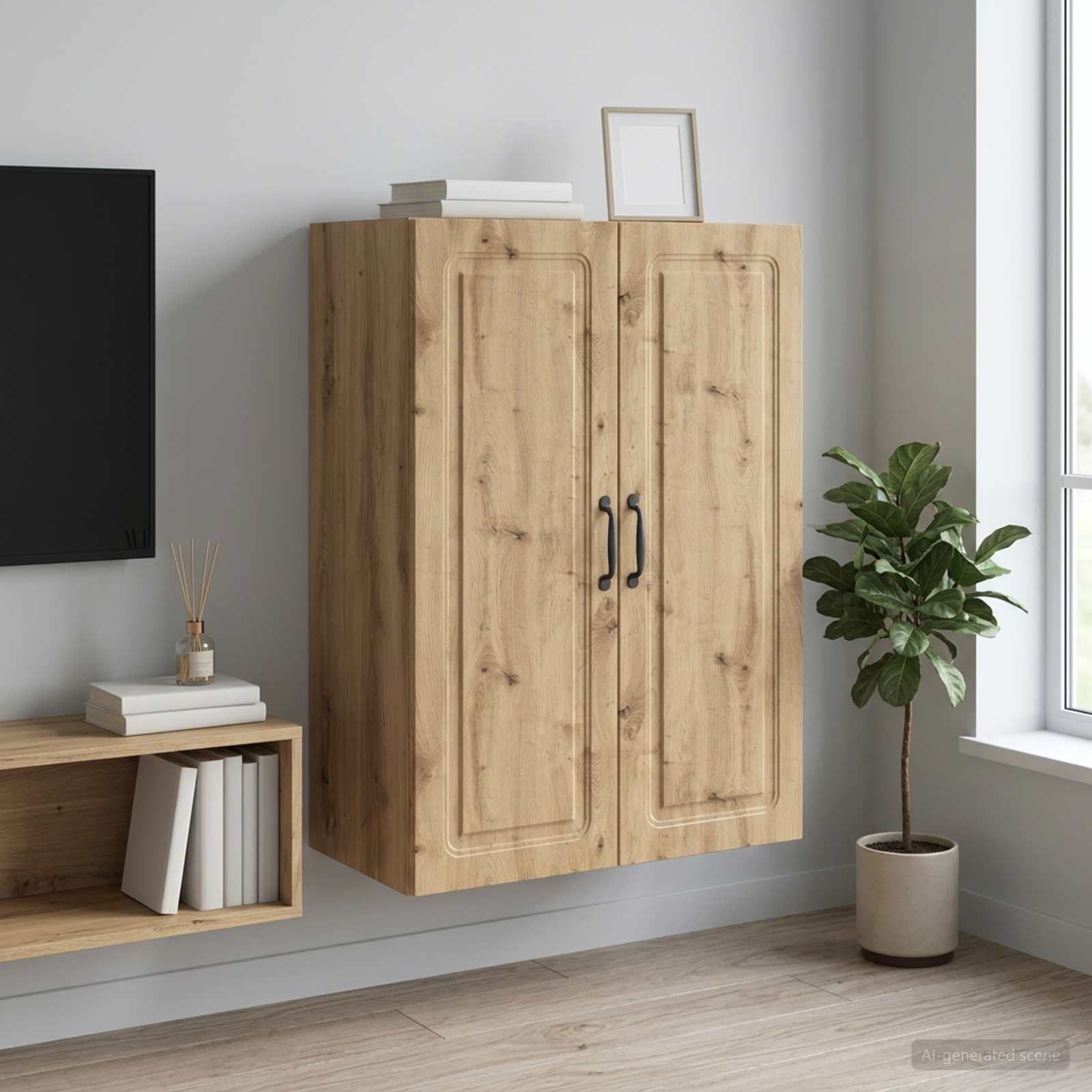 vidaXL Wall-Mounted Cabinet 66 x 34.5 x 90 cm Engineered Wood 1