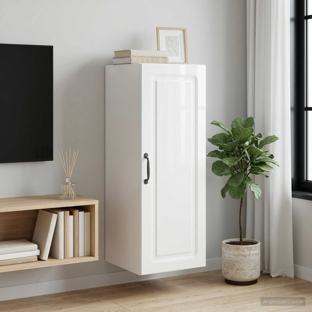 vidaXL Wall-Mounted Cabinet Engineered Wood Depth 34.5 cm