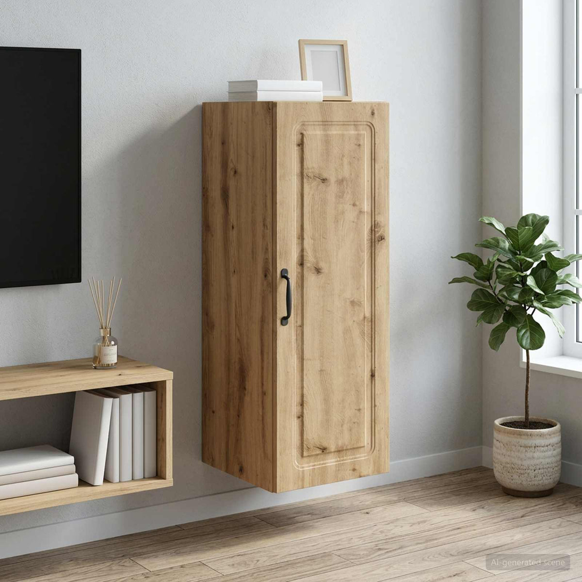 vidaXL Wall-Mounted Cabinet Engineered Wood Depth 34.5 cm