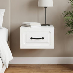 vidaXL Wall-Mounted Bedside Cabinet High Gloss White 34.5 x 33 x 20 cm 1