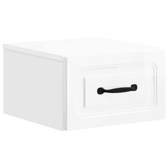 vidaXL Wall-Mounted Bedside Cabinet High Gloss White 34.5 x 33 x 20 cm 2