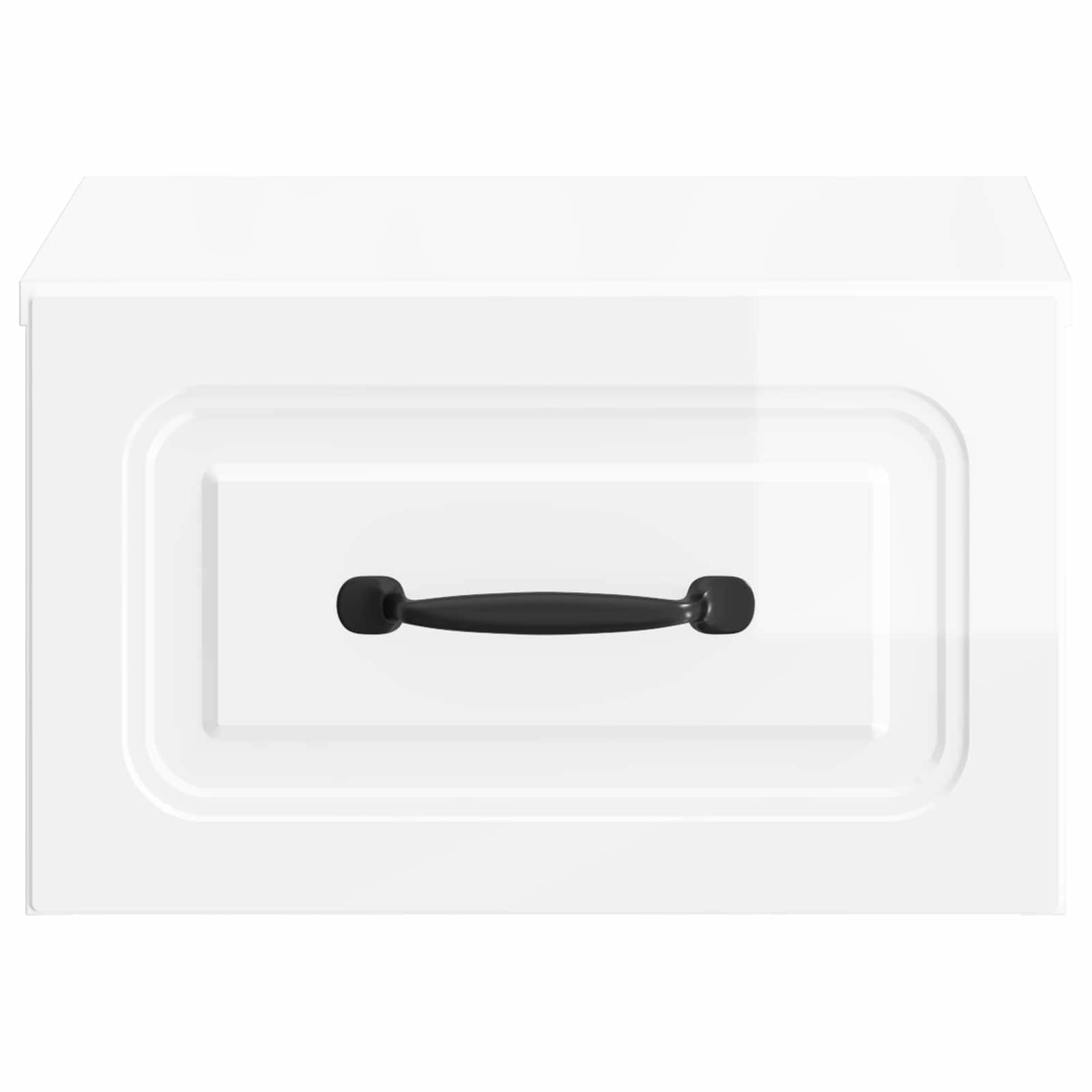 vidaXL Wall-Mounted Bedside Cabinet High Gloss White 34.5 x 33 x 20 cm 5
