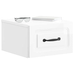 vidaXL Wall-Mounted Bedside Cabinet High Gloss White 34.5 x 33 x 20 cm 3