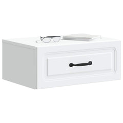 vidaXL Wall-Mounted Bedside Cabinet White 49 x 34.5 x 20 cm 3