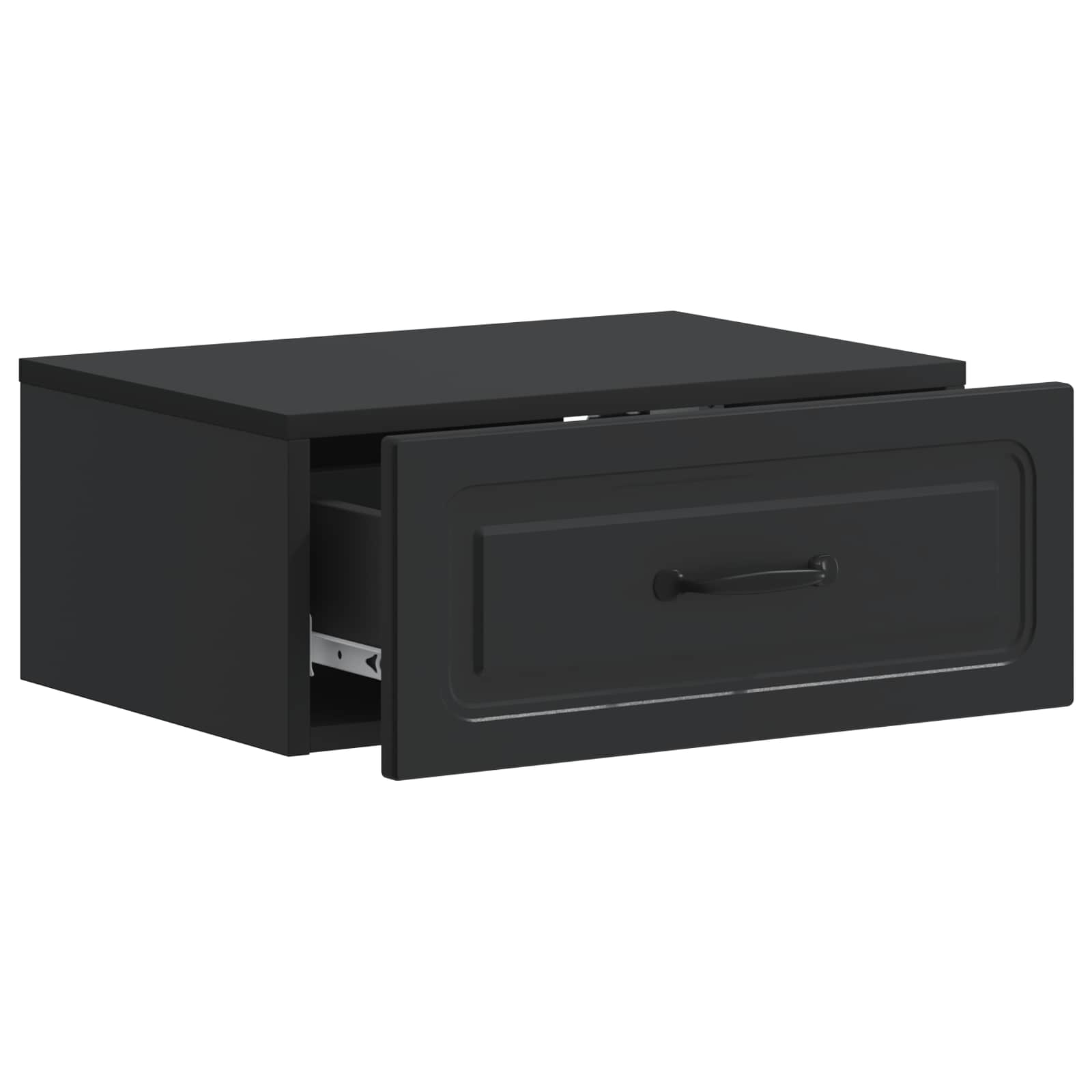vidaXL Wall-Mounted Bedside Cabinet Black 49 x 34.5 x 20 cm 4