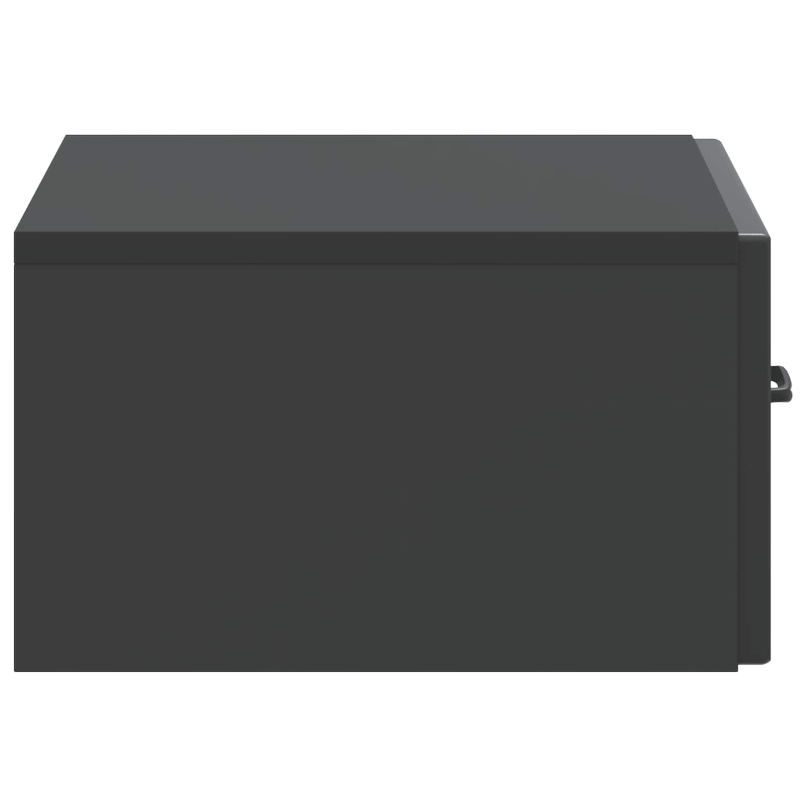 vidaXL Wall-Mounted Bedside Cabinet Black 49 x 34.5 x 20 cm 6