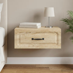 vidaXL Wall-Mounted Bedside Cabinet Sonoma Oak 49 x 34.5 x 20 cm 1