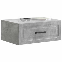 vidaXL Wall-Mounted Bedside Cabinet 2 pcs Concrete Grey 3