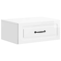 vidaXL Wall-Mounted Bedside Cabinet High Gloss White 49 x 34.5 x 20 cm 2