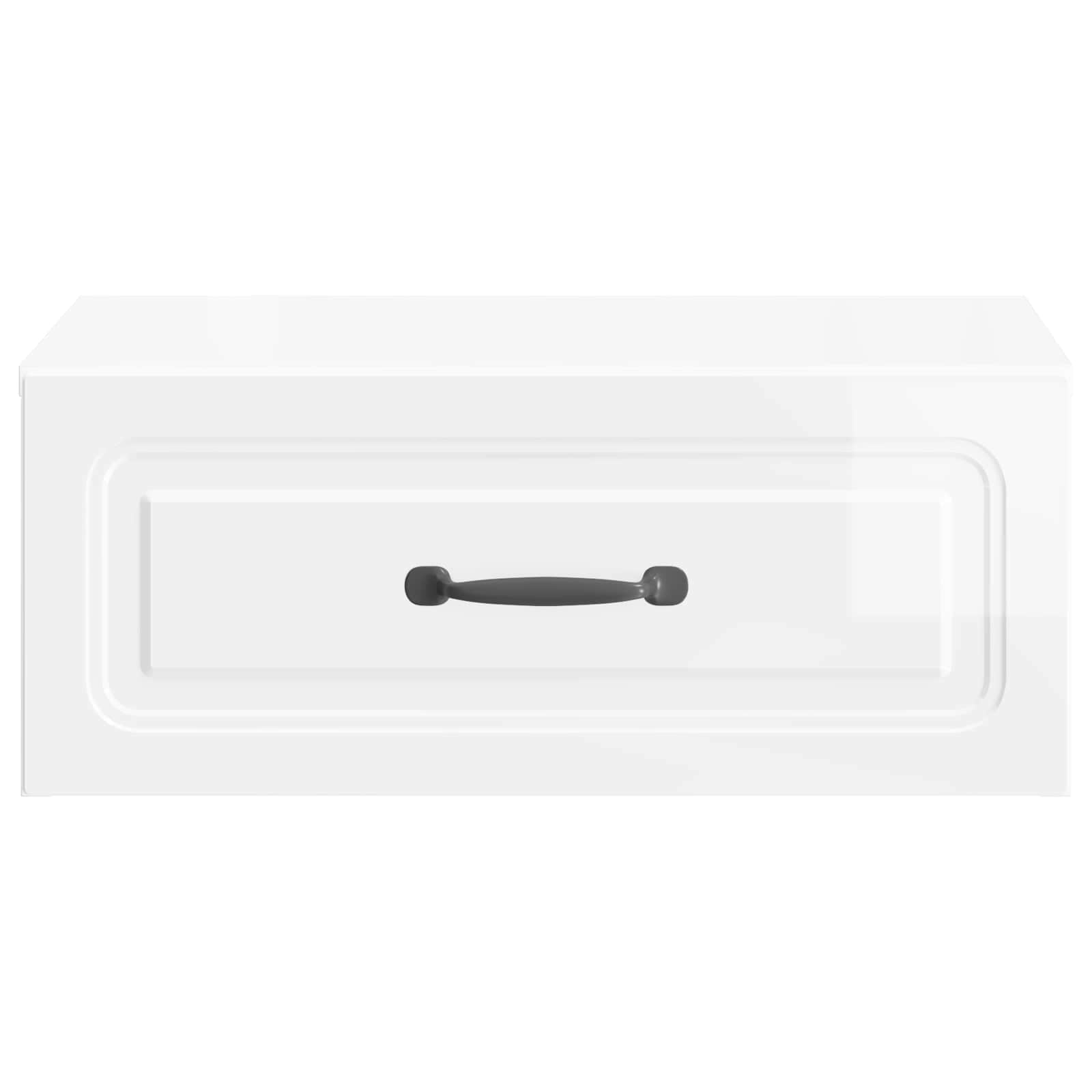vidaXL Wall-Mounted Bedside Cabinet High Gloss White 49 x 34.5 x 20 cm 5