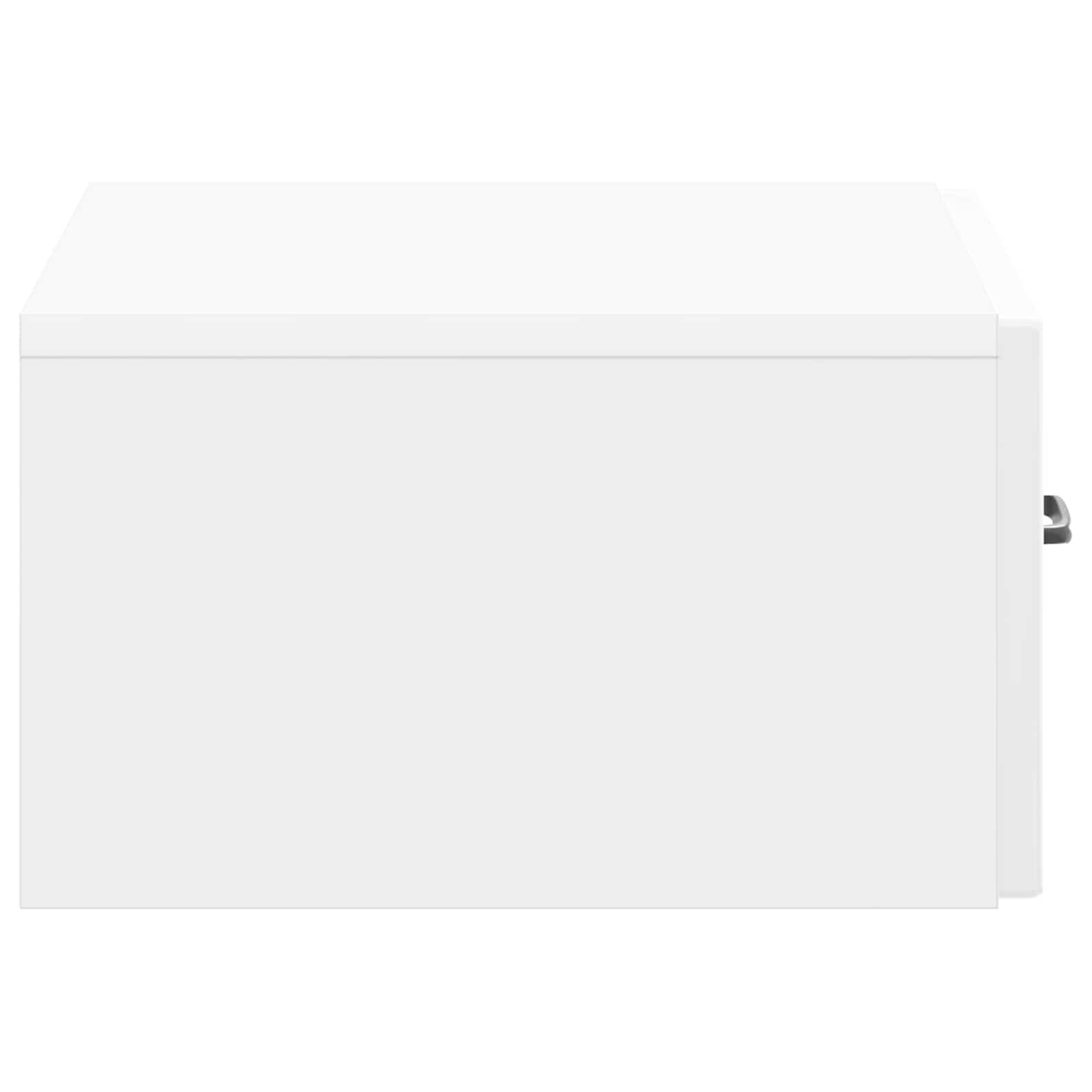 vidaXL Wall-Mounted Bedside Cabinet High Gloss White 49 x 34.5 x 20 cm 6